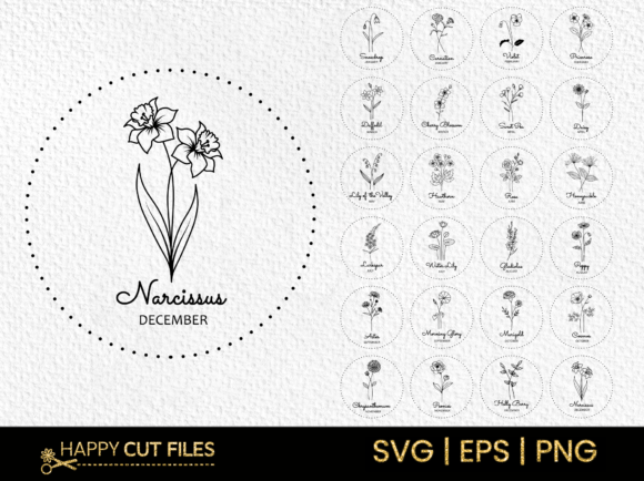 Download Birth Flower Svg Bundle Floral Clipart - Floral clipart Collection