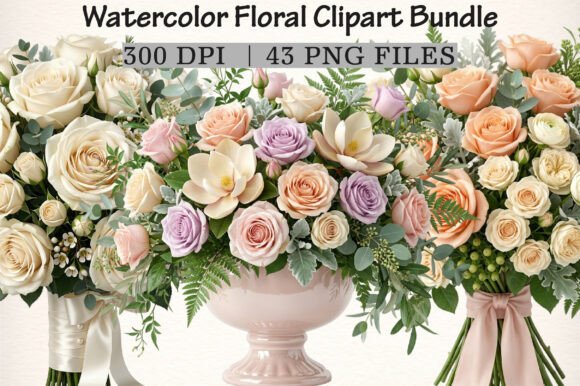 Download Watercolor Floral Clipart Bundle - Floral clipart Collection