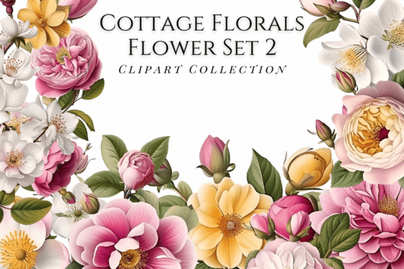 Download Cottage Floral Clipart Set 2 - Floral clipart Collection