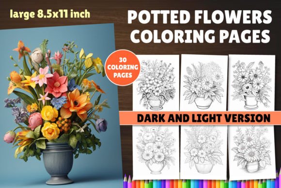 Download Potted Flowers Coloring Book - Potted flowers Collection