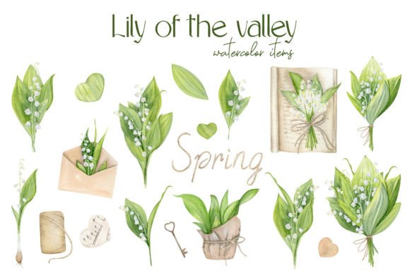 Download Watercolor of Lily of the Valley Clipart - Lily of the valley Collection