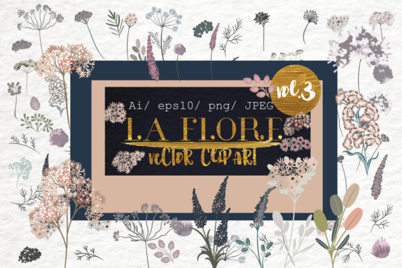 Download Vector Floral Clipart Collection in Rustic Watercolor Style Vol.3 - Floral clipart Collection