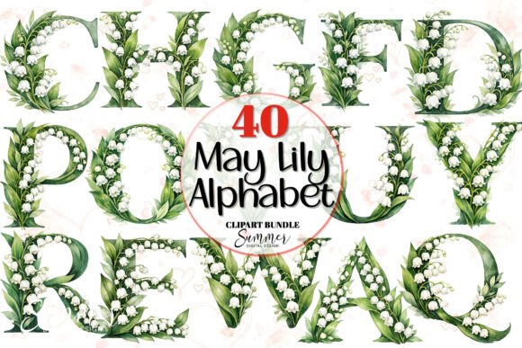 Download May Lily of the Valley Alphabet Clipart - Premium Resources