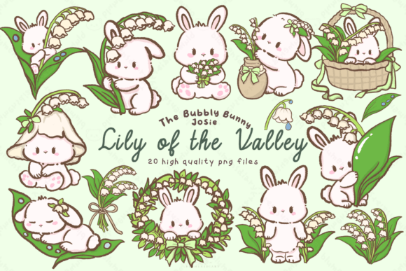Download Kawaii Lily of the Valley Bunny Clipart - Lily of the valley Collection