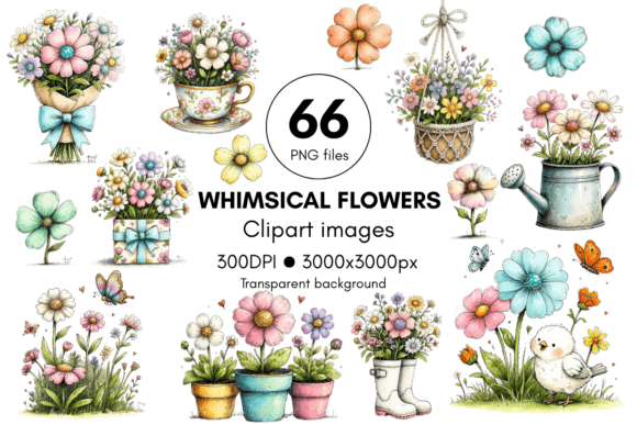 Download Whimsical Floral Clipart - Floral clipart Collection