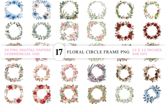 Download Feminine Floral Circle Frame - Feminine Collection