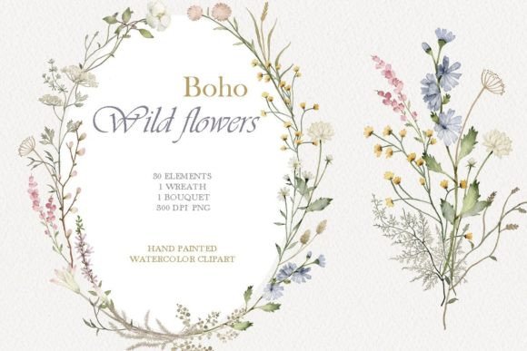 Download Wildflower Watercolor Floral Clipart - Floral clipart Collection