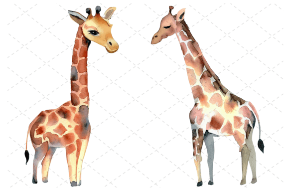 Download 2 Watercolor Giraffe Clipart PNG Bundle - Watercolor giraffe clipart Collection