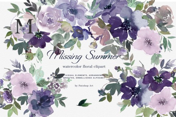 Download Watercolor Floral Clipart Huge Set - Floral clipart Collection