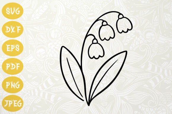 Download Lily of the Valley SVG Flower Outline - Lily of the valley Collection