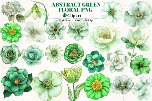 Download Abstract Green Watercolor Floral Clipart - Floral clipart Collection